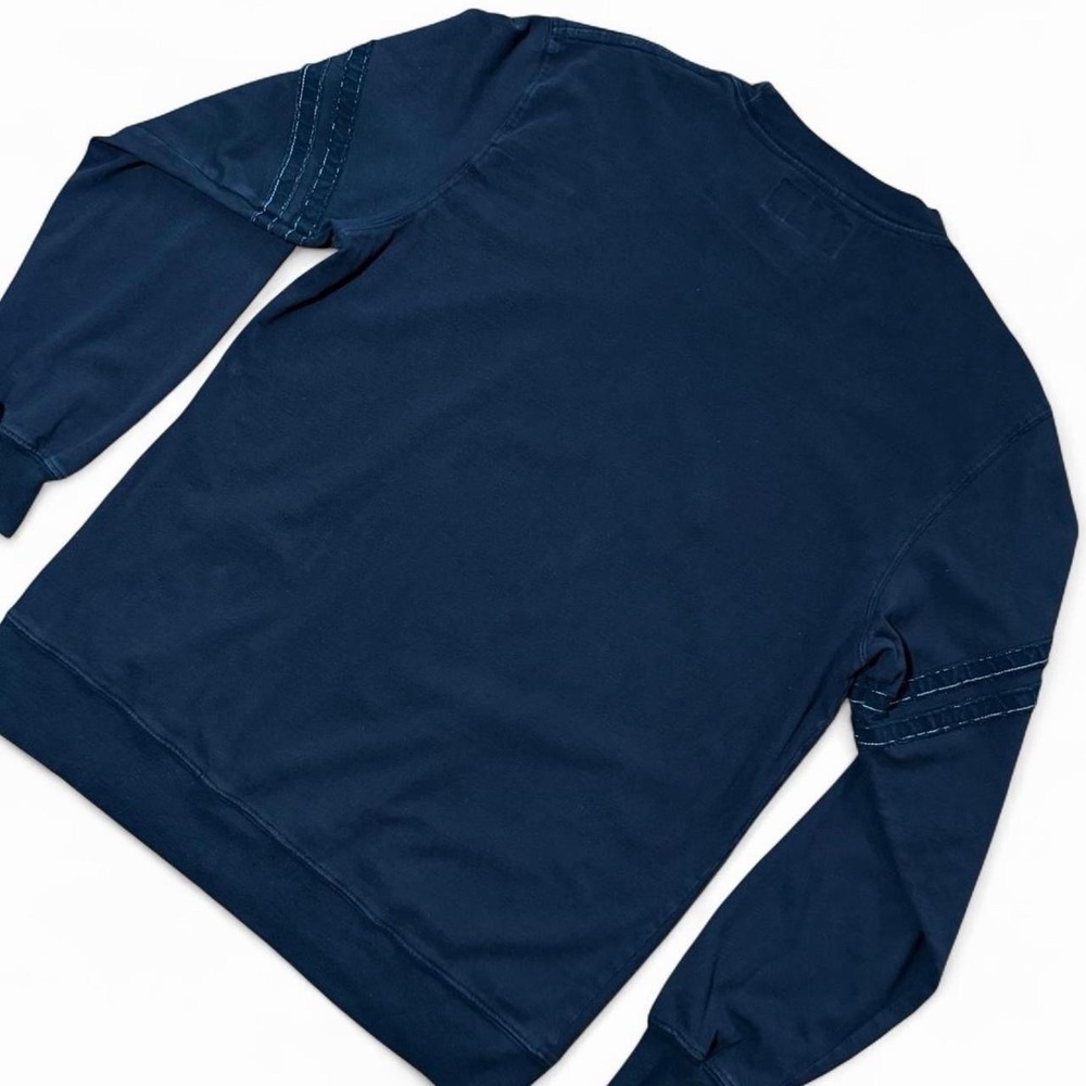 Vintage Y2K Recycle Blue Long Sleeve Black Lightweight Pullover Sweater Shirt - Picture 7 of 7
